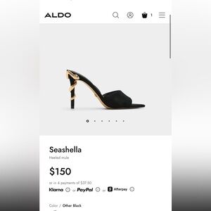 ALDO seashella heels, black and gold, size 11, sold out online! Snake heels